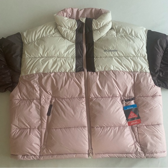 Columbia Pike Lake II Crop Jacket Women 2X Colorblock Insulated Omni-Heat Puffer - Picture 6 of 16